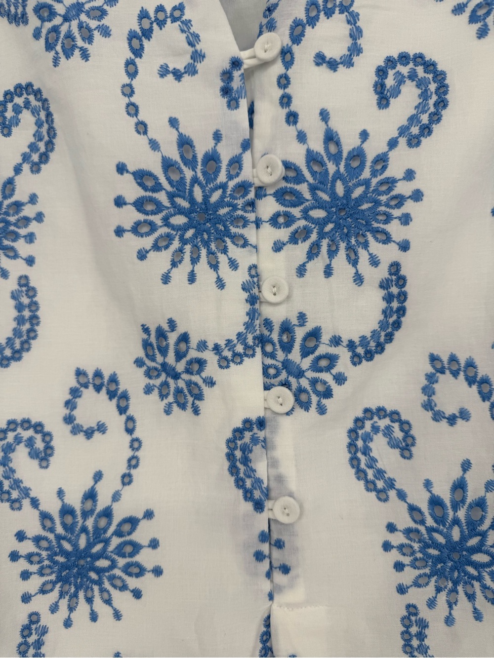 Talbots Women White Dress with Blue Floral Print Size 10P - Picture 5 of 13